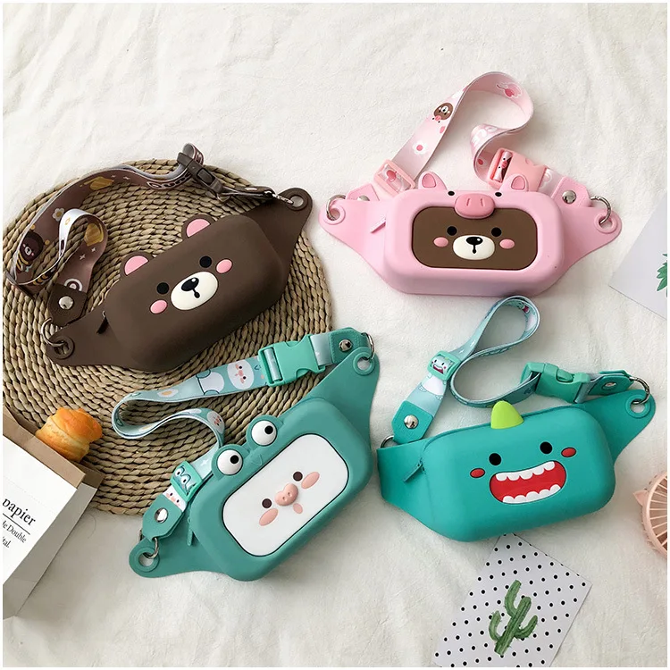 Cartoon Silicone Fanny Chest Pack  Belt Waist Crossbody  Chest Bag  for Girls Kids Women Gifts