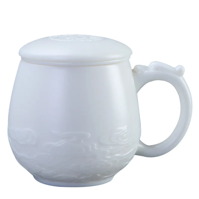 High Grade Sheepskin Jade Porcelain Office Cup
