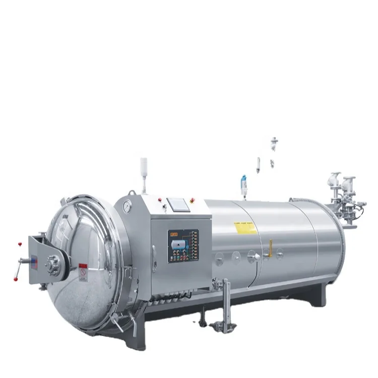 Hot water showering autoclave sterilizer retort for canned food