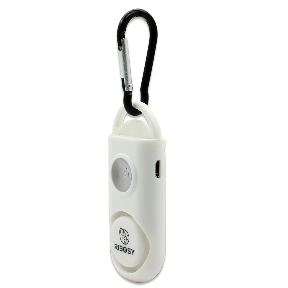 Rechargeable personal protect alarm women self defense anti-rape  keychain with high decibel siren
