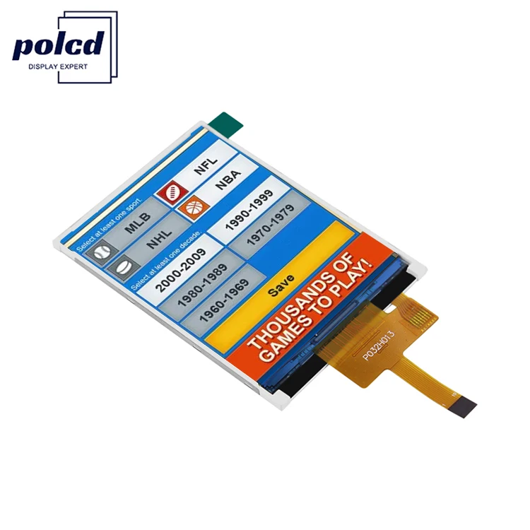 Polcd 3.2 inch Touch Screen Customize 300 nit Brightness 240x320 Full Color 3.2 TFT LCD Display Module