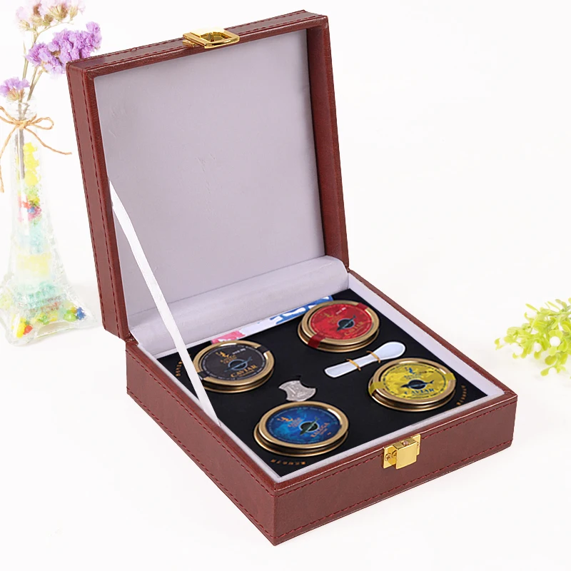 Custom Pu Leather High Quality Empty Caviar Box For Restaurant Hotel