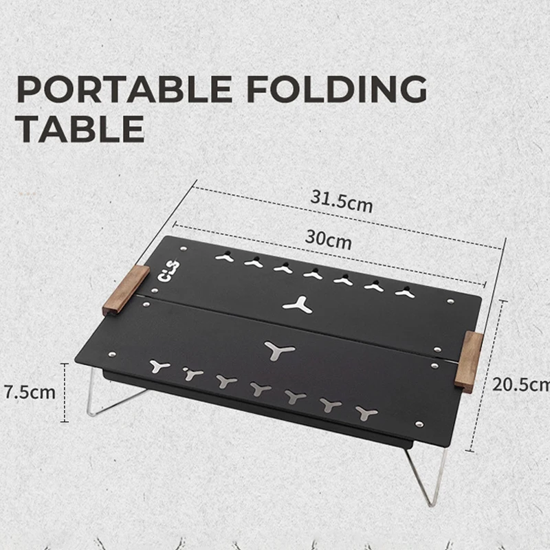 Jetshark Mini Single Portable Modern Design For Outdoor Hiking Camping Aluminum Alloy Folding Table