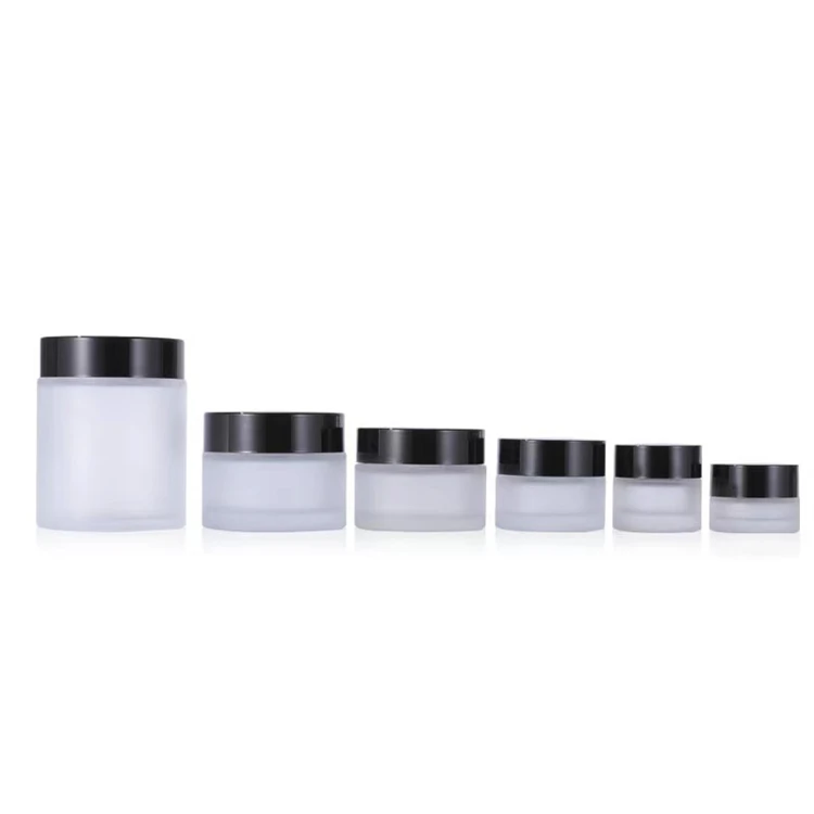 cosmetic glass packaging 5g 10g 15g 30g 50g 100g 100ml clear frosted jar with lid