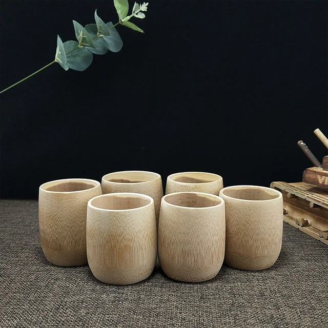 Vietnam Eco Friendly Dessert Sake Breakfast Milk Coffee Tea Customized Logo Bamboo Wooden Cups