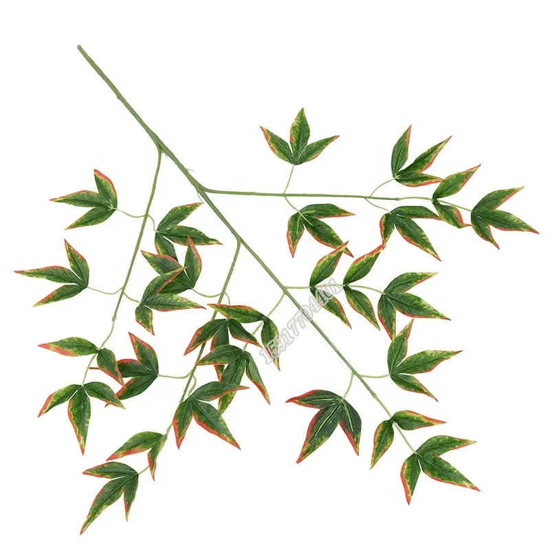 Factory price pvc plant realistic fall leaves Nandina  artificial plant for autumn decoration