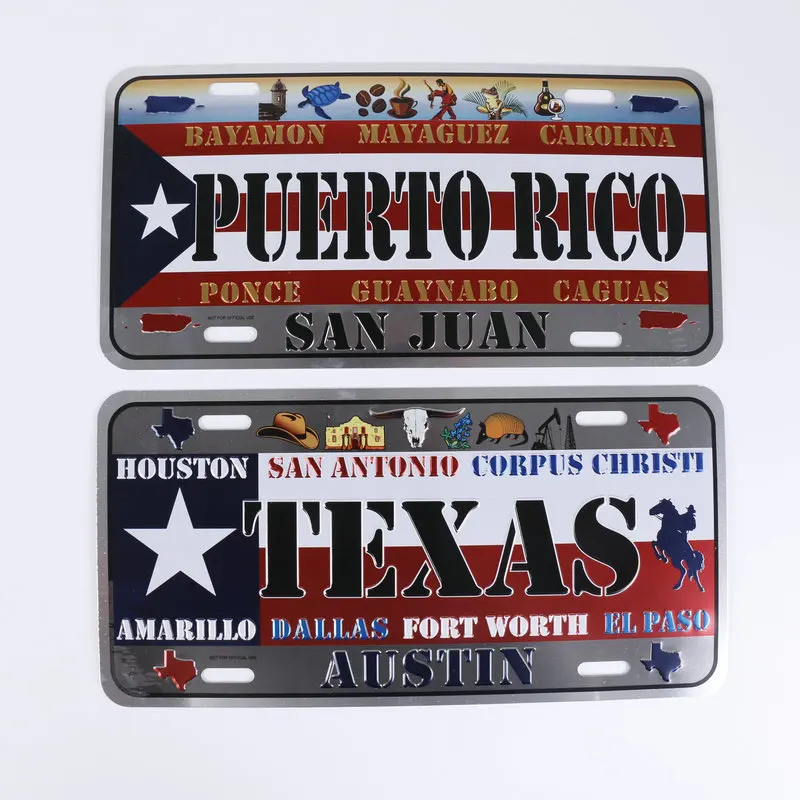 American aluminum  license plate metal vintage industrial style For bar hotel home decoration creative individual character wall