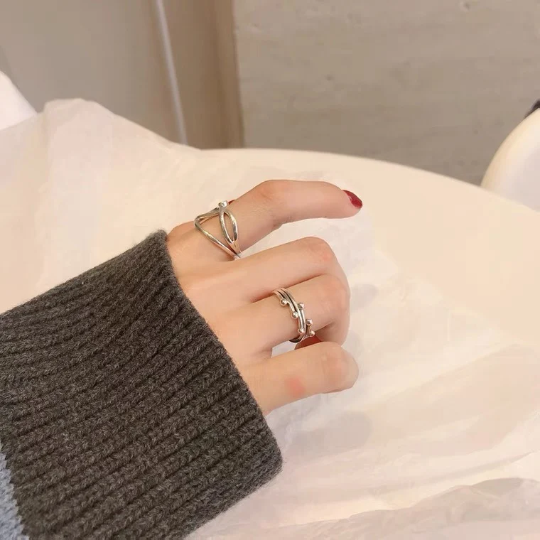 Classic Cute Design 18K Gold Plating 925 Sterling Silver Leaf Adjustable Finger Sterling Silver rings for girls