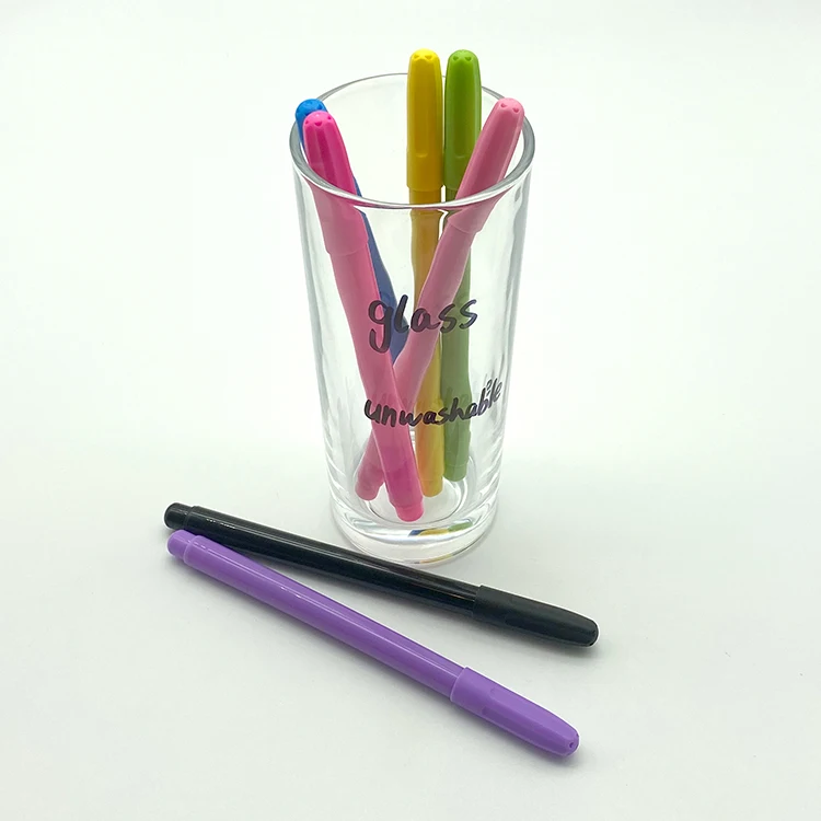 free sample manufacturer oem oil based marker round waterproof permanent cd/dvd metal marker pen sets with single tips