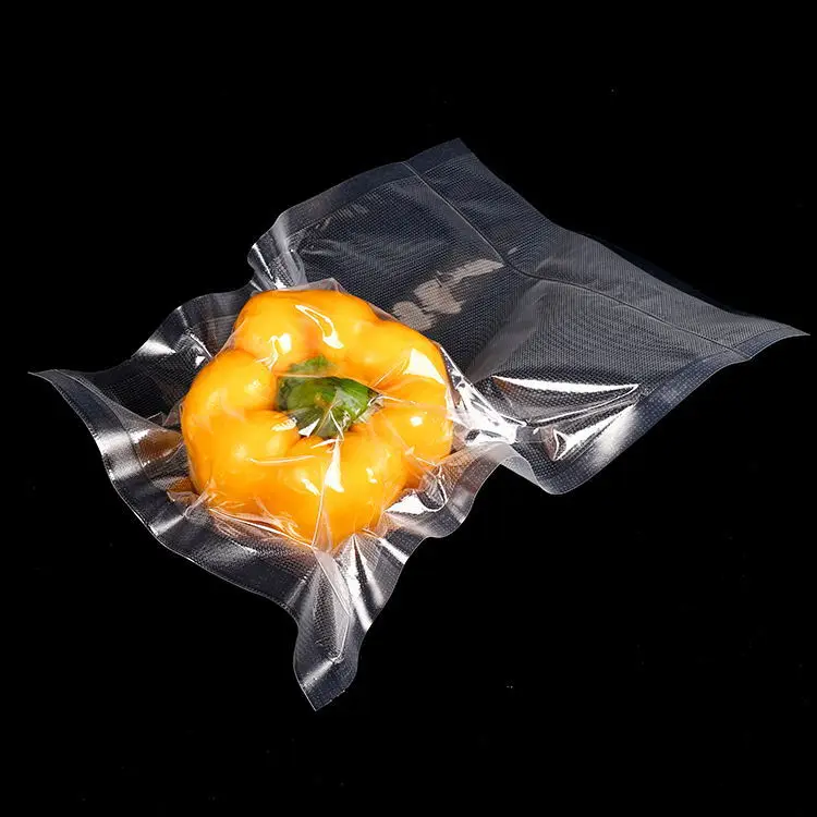 Custom Sized Embossed Frozen Food Grade Vacuum Sealer Roll Bags Nylon PA PE Plastic Food Pack Sealer Bag