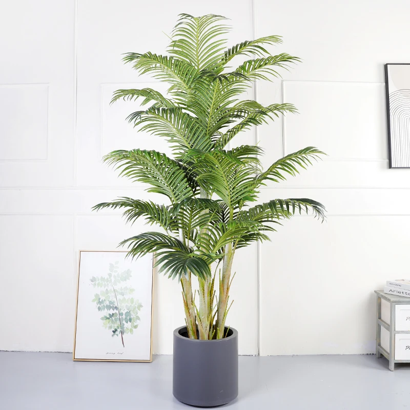 factory artificial palm tree bonsai for indoor outdoor faux palm trees green plants with pot for home hotel office decoration