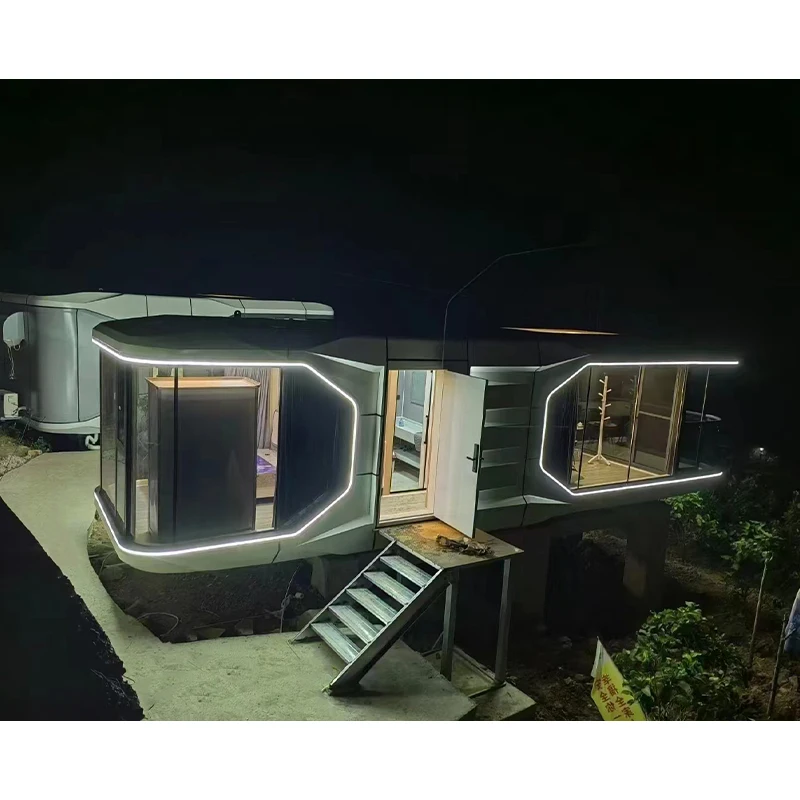 Space capsule cost modular prefabricated portable house mobile home trailer house modern Private Little House Space