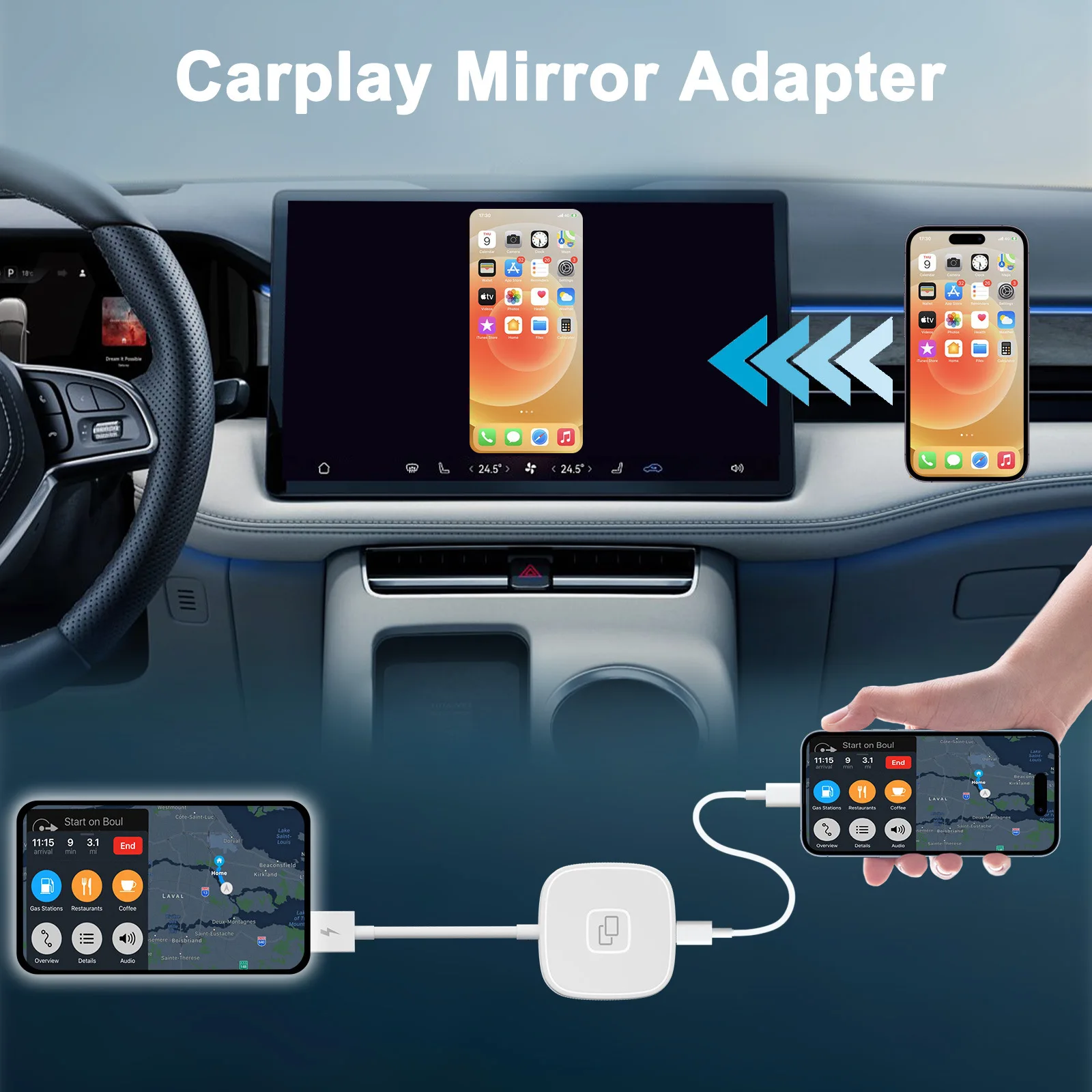 Автомобильный беспроводной адаптер для iPhone