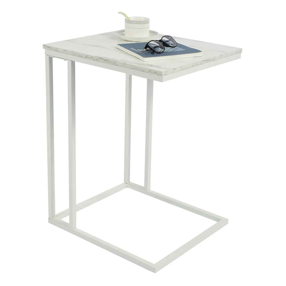
New Hot Items Metal Furniture Black And White C Shape Modern Sofa Side End Tables 