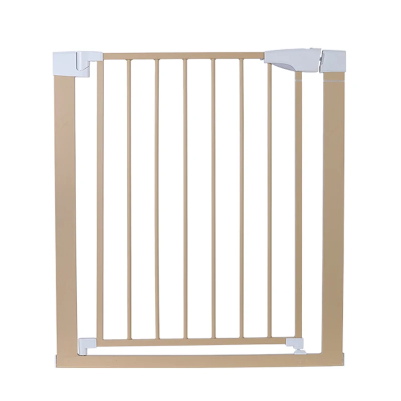New arrival double lock foldable decorative pet gate ABS material durable pressure mounted baby and pet gates