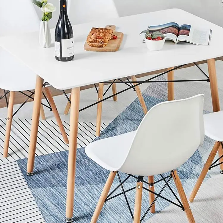 High Quality Modern Dining Table Latest Design Wood Dining Table With Wooden Legs