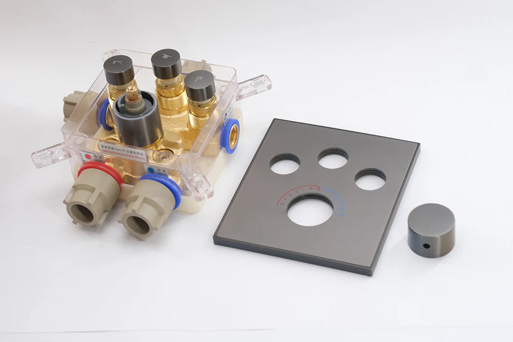 High-quality all-copper ceramic spool thermostatic shower switch for bathroom Accessories Three functions