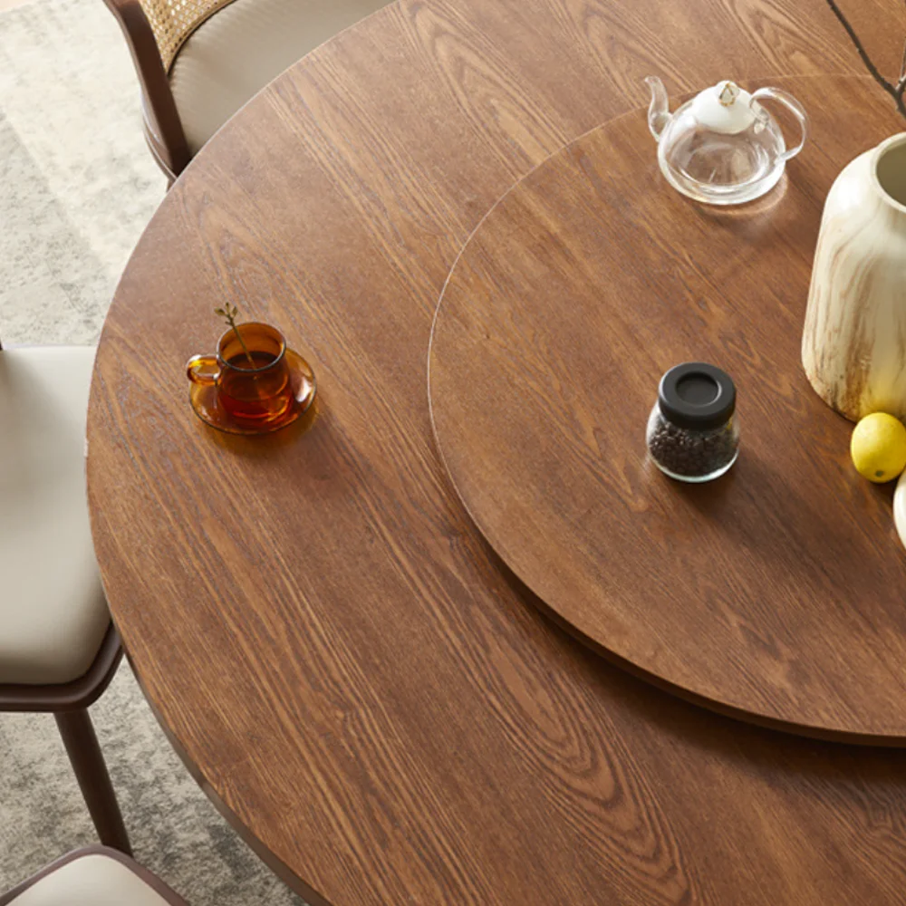 Nordic solid wood round table with rattan dining chairs bjflamingo classic furniture round wood dining table with 6 chairs