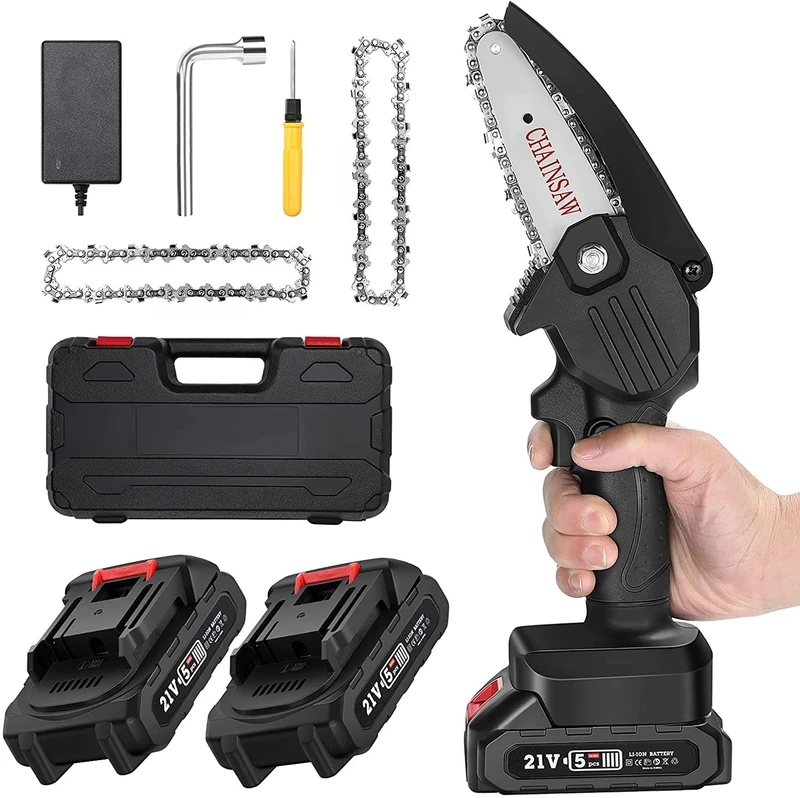 Landtop Custom Color Powered Cordless Electric 21v Cutter Battery Small Mini Chain Chainsaw For Wood