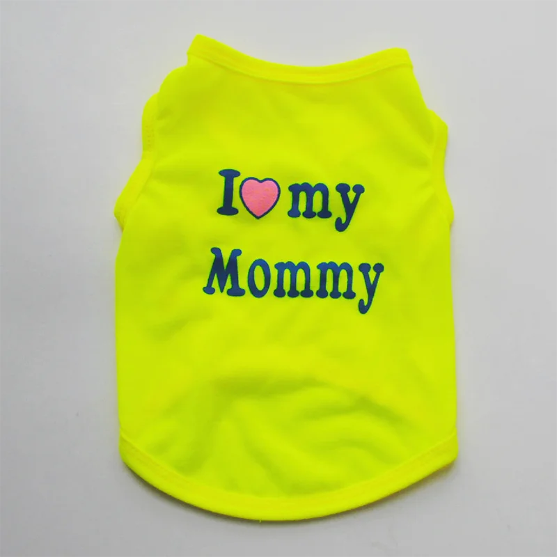 Amazon Hot Sale Custom Logo Brand Dog clothes I love my Daddy,I love my Mommy dog cat costume dog t-shirt for small puppy