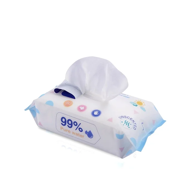 OEM custom logo biodegradable compostable 60 counts wet flushable toilet paper cleansing kid baby 80pcs wipes