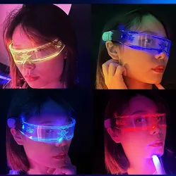 In Stock 2023 Trending Party Glow Toys Visor Glasses Light Up Toys Luminous Glasses for Kids Adults Party Supplies LED Glasses