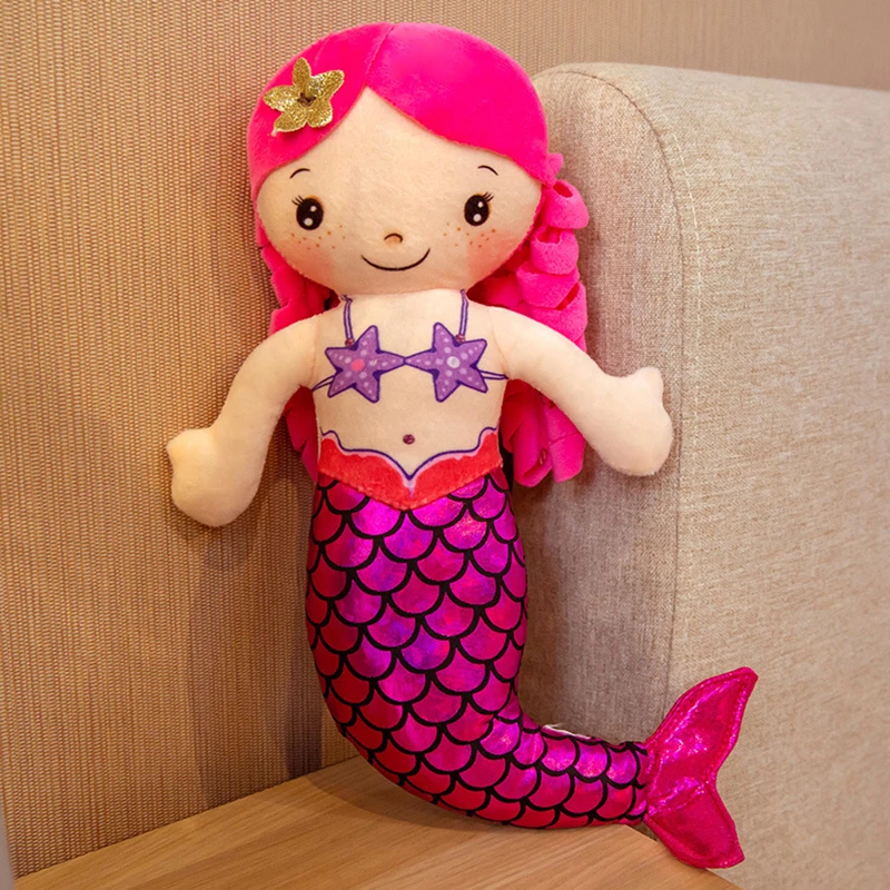 Mermaid Princess Dolls Plush Toy Sequins Mermaid Tail Stuffed Toy For Girls Gift