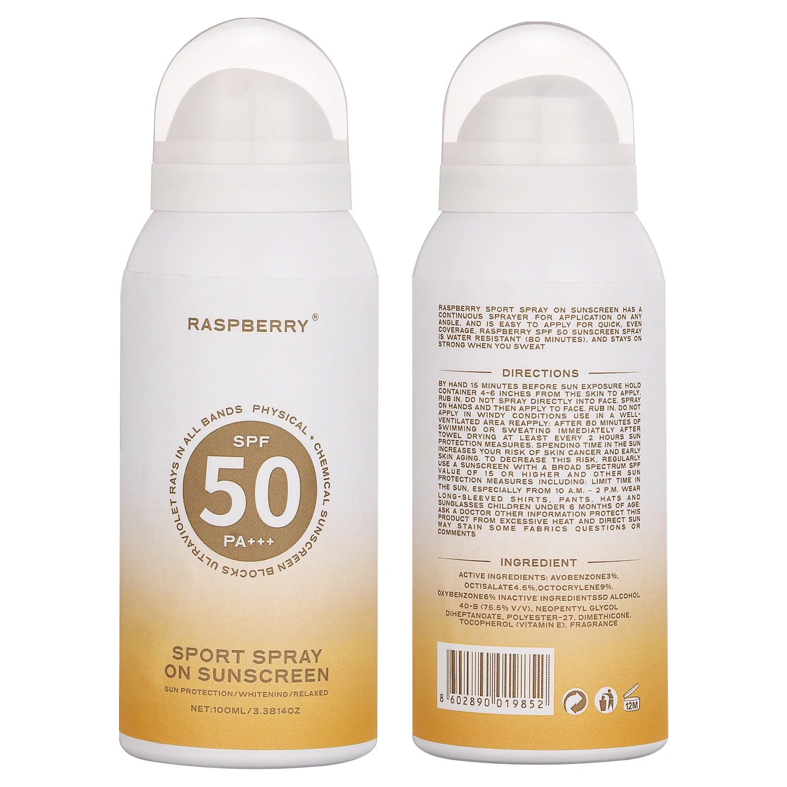 Private Label Mineral Sunscreen Tinted Sunblock Whitening Moisturising Refreshing Sunscreen Spray OEM High Quality
