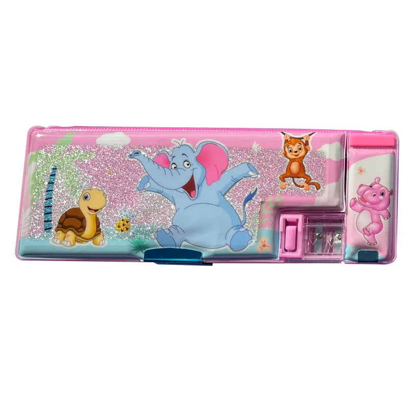 Multifunctional School-Grade PU Pencil Case for Kids Shockproof EVA PVC with Metal Writing Zipper Closure