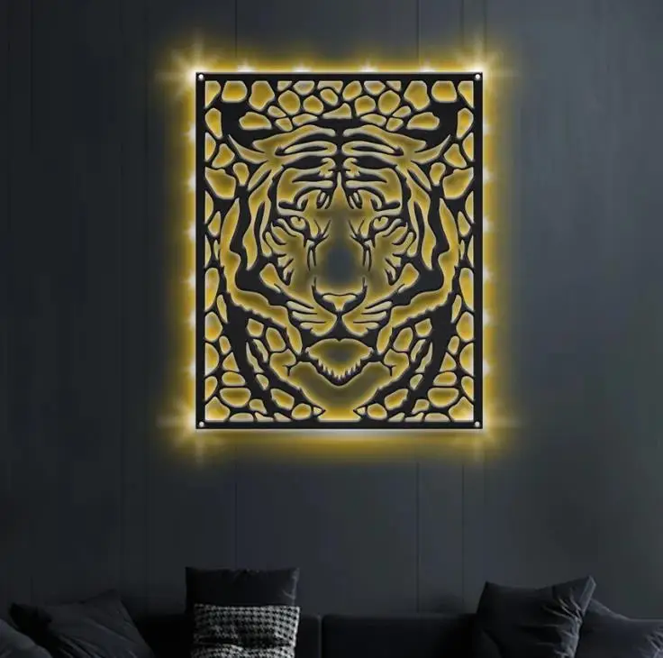 Manufacturer Tiger Animal Metal Wall Art Tiger Name Sign Decoration For Room Custom Tiger House Decor Wall Art