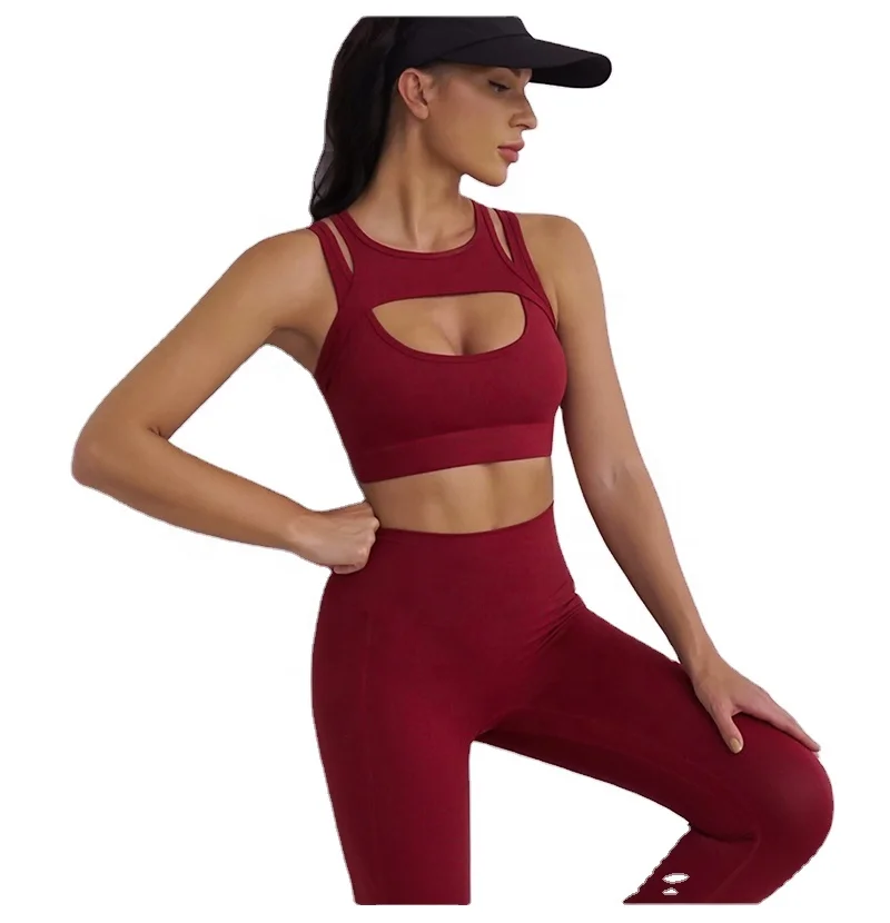 Latest Pt Sports New Sexy Bra and Leggings Set Women Gym Wear Push Up Bra One Piece Pants Yoga Active Wear sewed