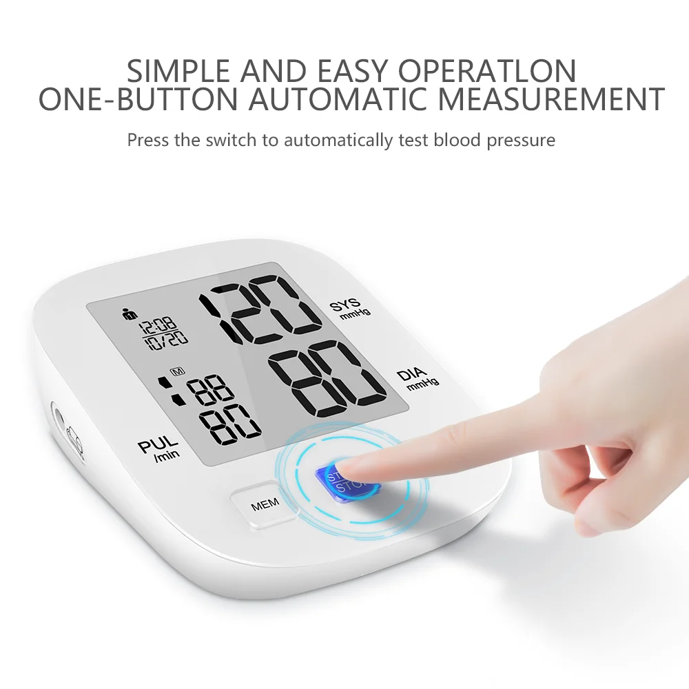 OEM Portable Automatic LCD Large Screen Display Smart Sphygmomanometer Digital Bp Machine Upper Arm Blood Pressure Monitors
