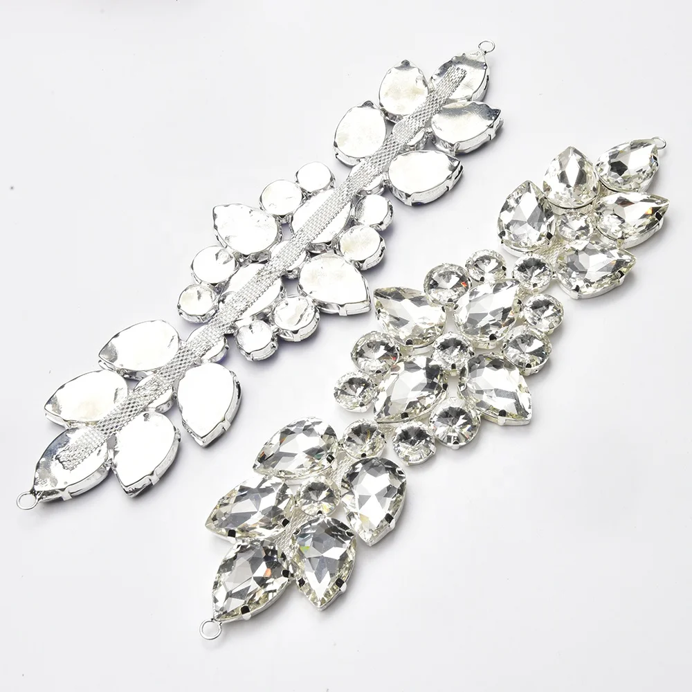 Color Drop Glass Diamond Rhinestone Short Chain DIY Clothes Shoes Bag Crystal Applique Buckle Jewelry Accessories Factory Supply