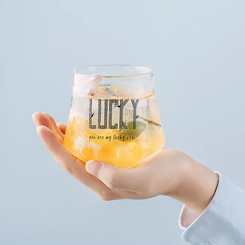 Wholesale Custom Nordic Heat-resistant Glass Coffee Milk Cup Home Dessert Juice Cups Simple Cold Drink Beer Glass