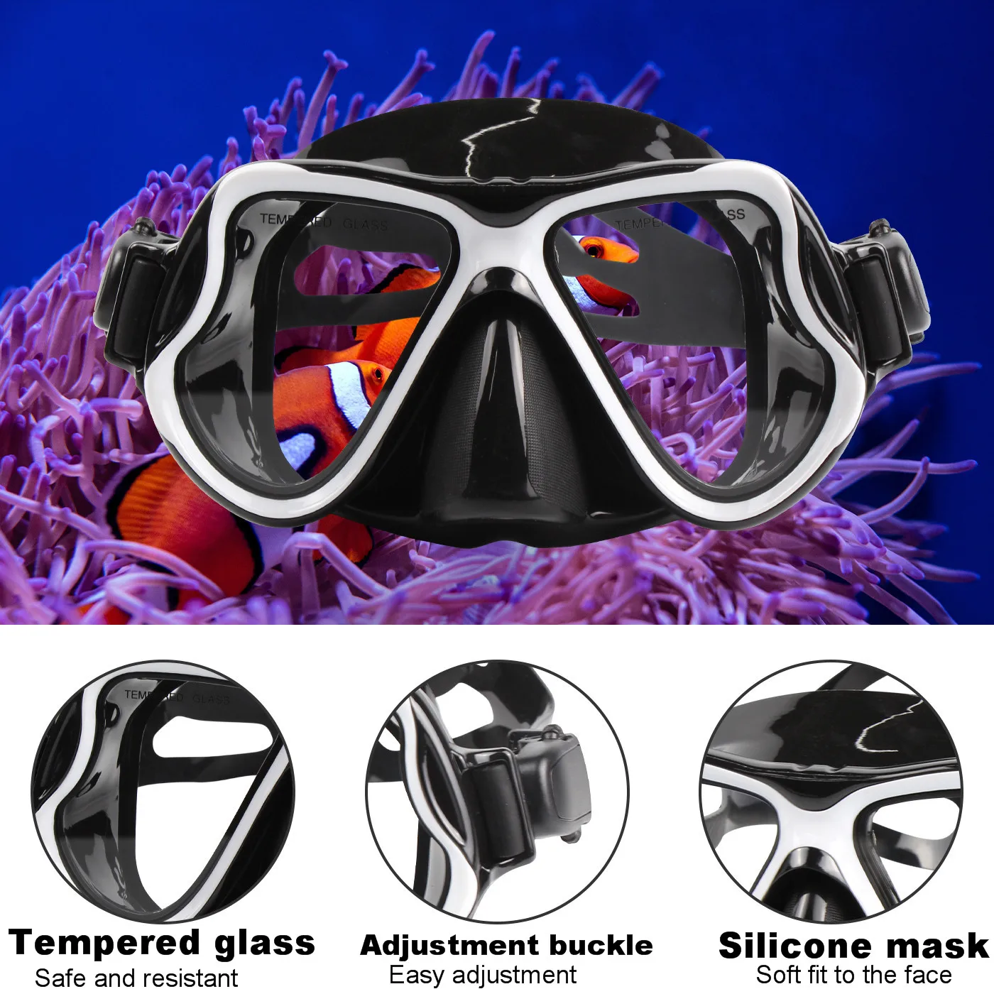 AQUA DIVE Silicone Training Fins Swimming Silicone Scuba Free Diving Mask And Snorkel Gear Set Swim Goggle Diving Masks