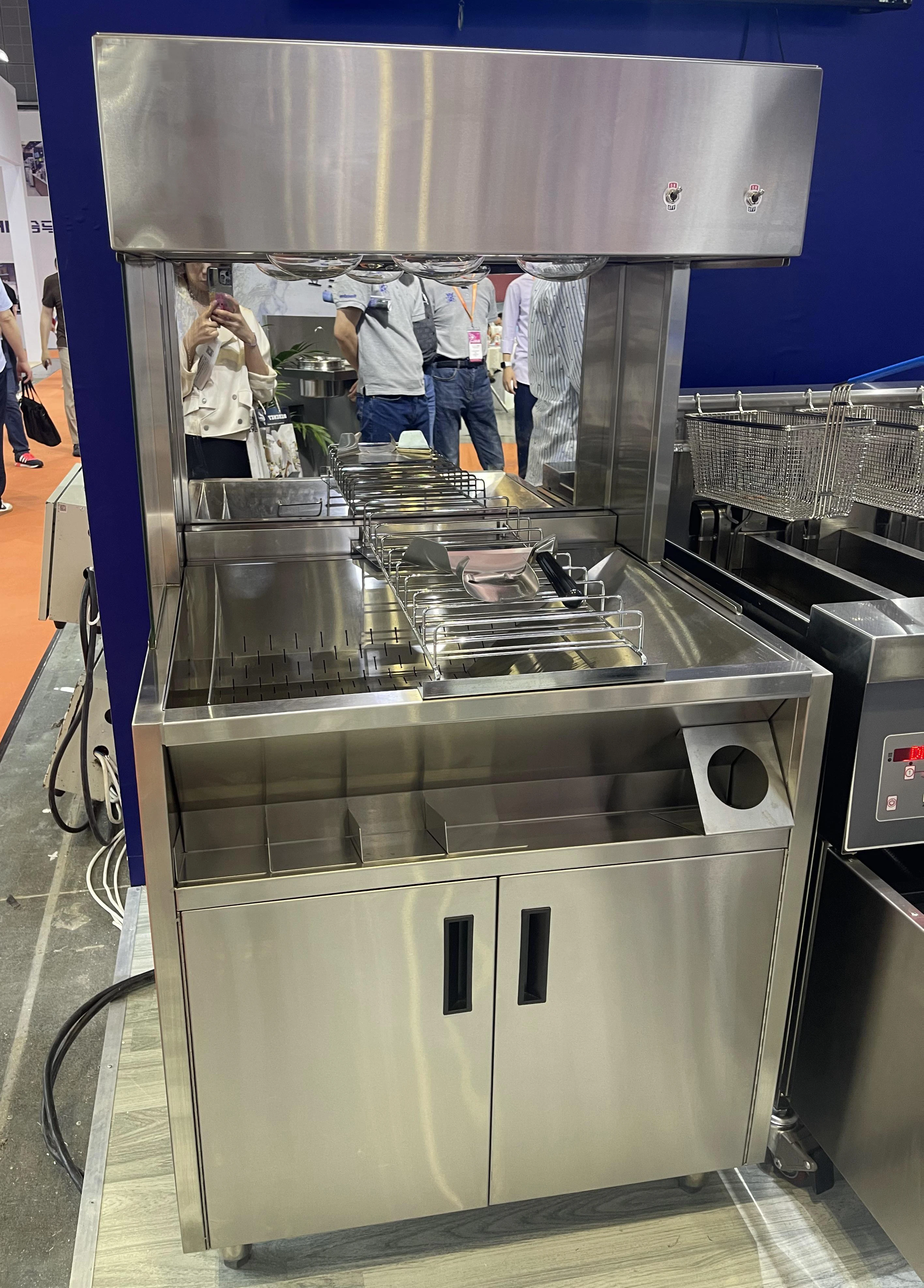 KFC  Free Standing Chips Warmer Display Stainless Steel french fries production line
