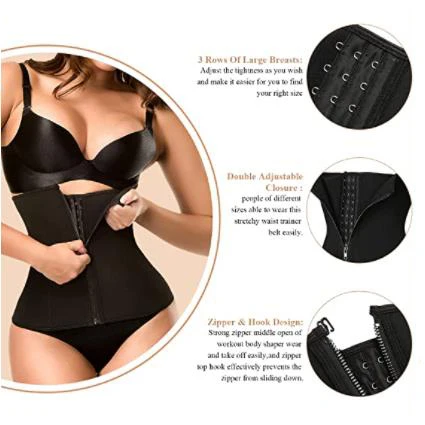 Новый латексный корсет с фирменной торговой маркой, корсет для похудения, тренажер для талии и живота с застежкой-молнией, женские корсеты