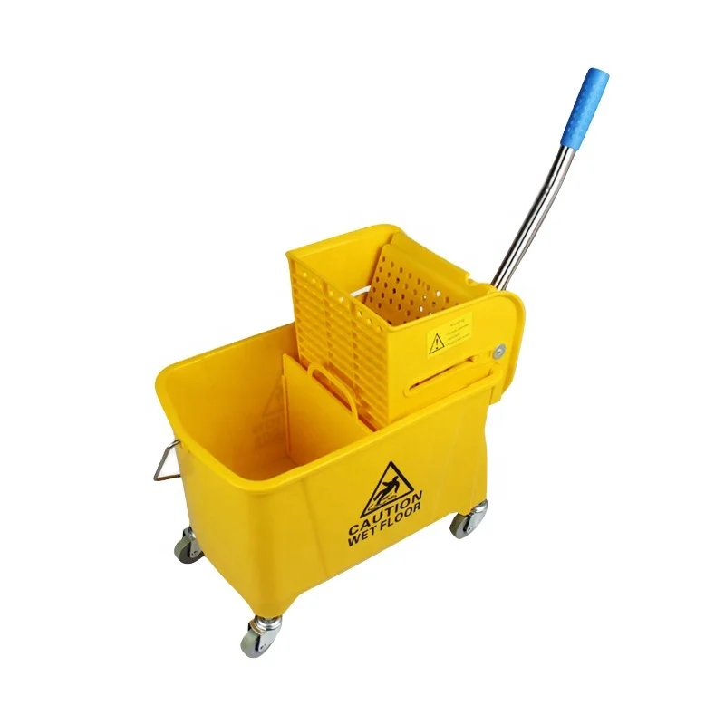 Factory Wholesale 20L/24L/25L/32L/36L PP Plastic Cleaning Mop Hotel Wringer Trolley with Buckets