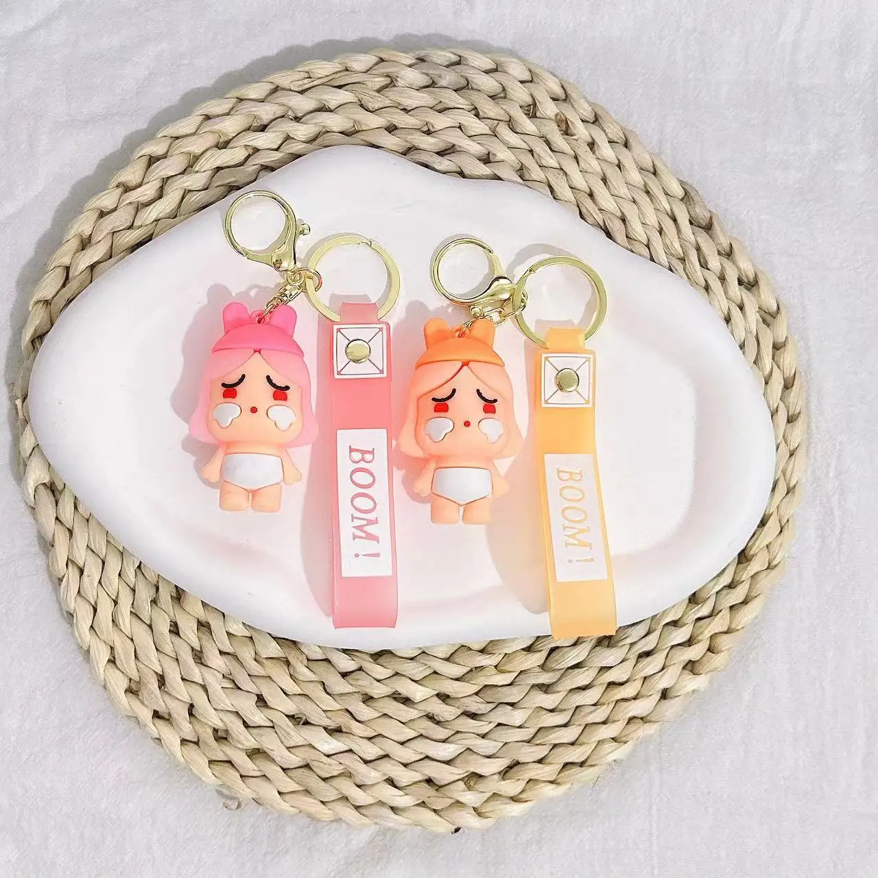 Cry Baby Bag Pendant Keychain Couple Hanging Accessories Wholesale Silicone Crying Baby Keychain