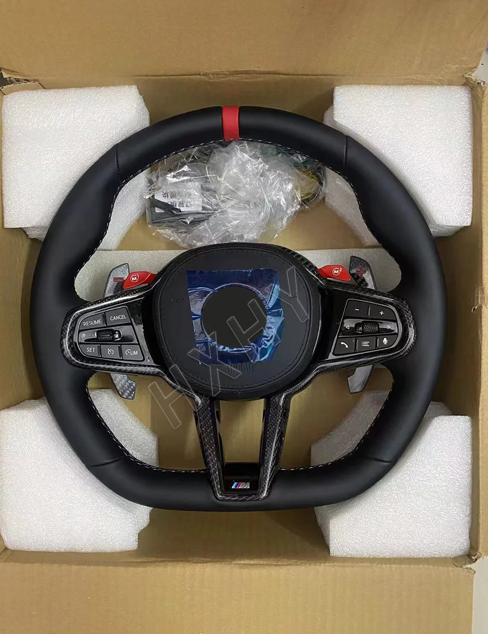 HXHY 2024 Upgrade New CS Track Leather Alcantara Carbon Fiber For BMW 12345678 X 1234567 F Series/G Series M1 M2 Steering Wheel