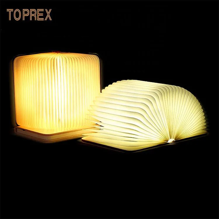 CE RoHS Certified Foldable Rechargeable Portable USB Wooden Lamp Small Warm White LED Light Source for Home Decor Bedroom