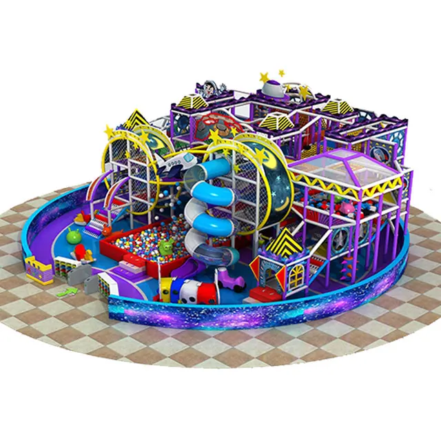 Interstellar Theme Indoor Playground Equipment Soft Commercial Amusement Center with Big Slide and Ball Pool for Children