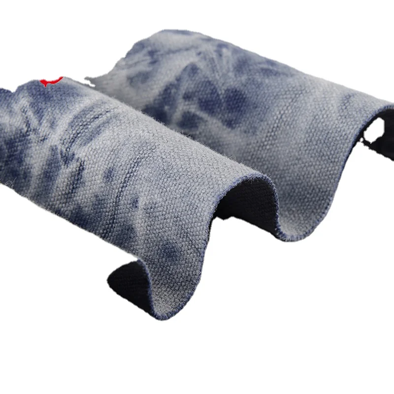 Retro wash cotton canvas cloth blue dyed handmade tie-dye tablecloth featured cloth art hotel B&B decoration water pattern