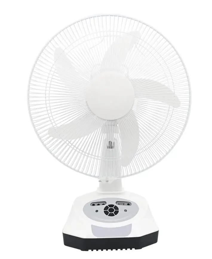 2020 new model 16 Inch AC/DC rechargeable solar table fan with LED light