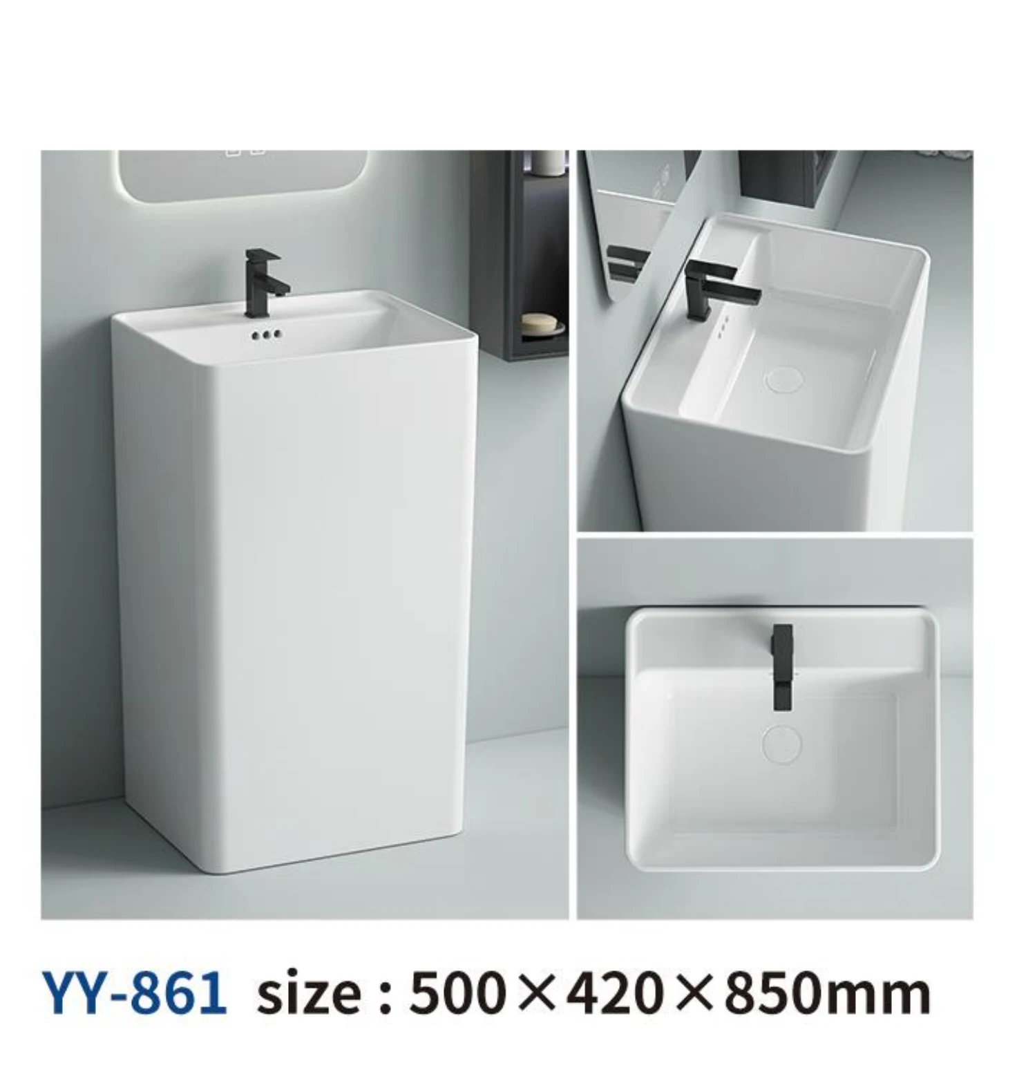 BTO Bathroom Sanitary Unique Pedestal Basin Free standing basin for Construction Industries