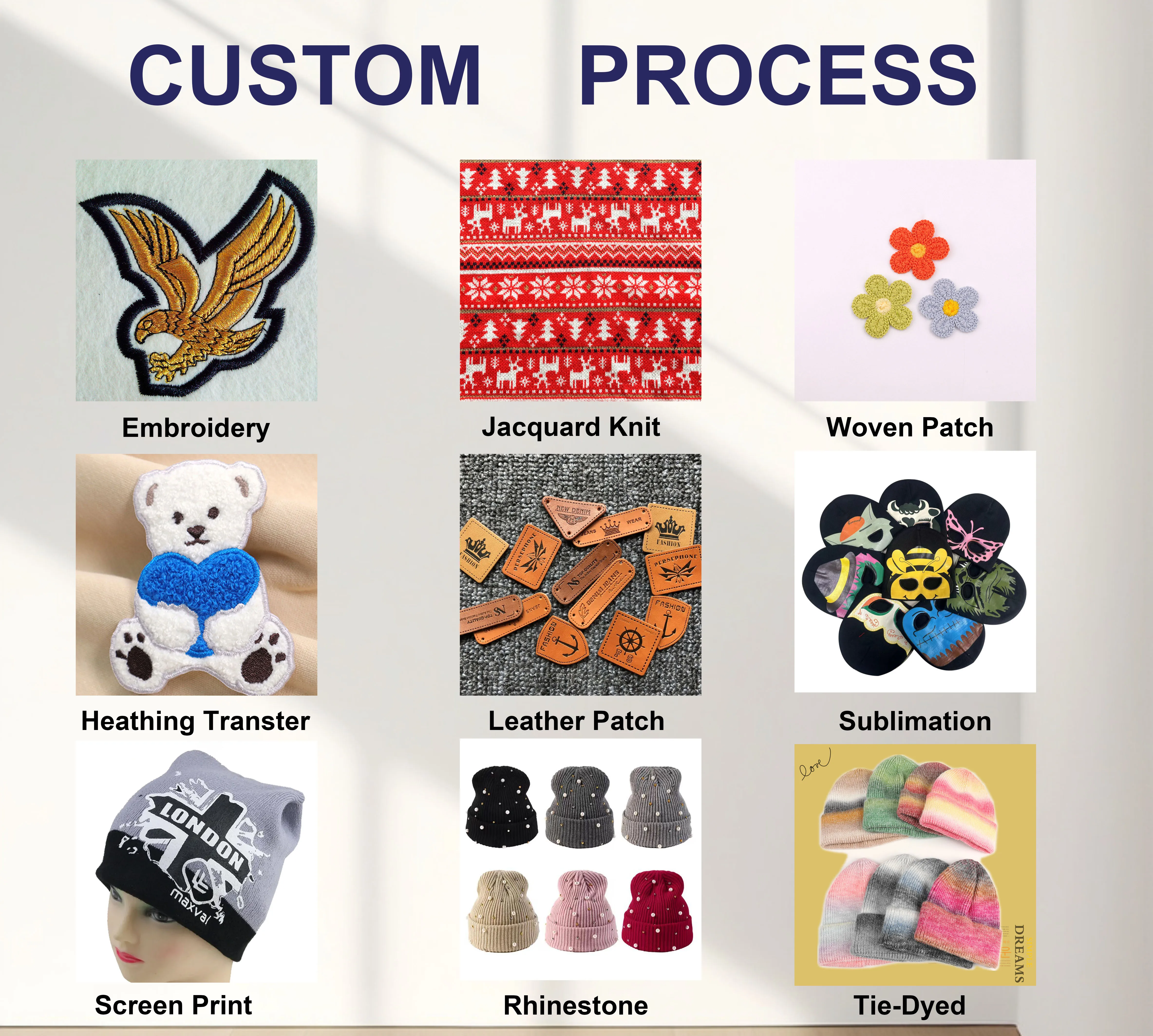 OEM Custom Design Cute Character Pattern Knitted Polyester Cotton Winter Hat with Ears Warm Beanie for outside Use