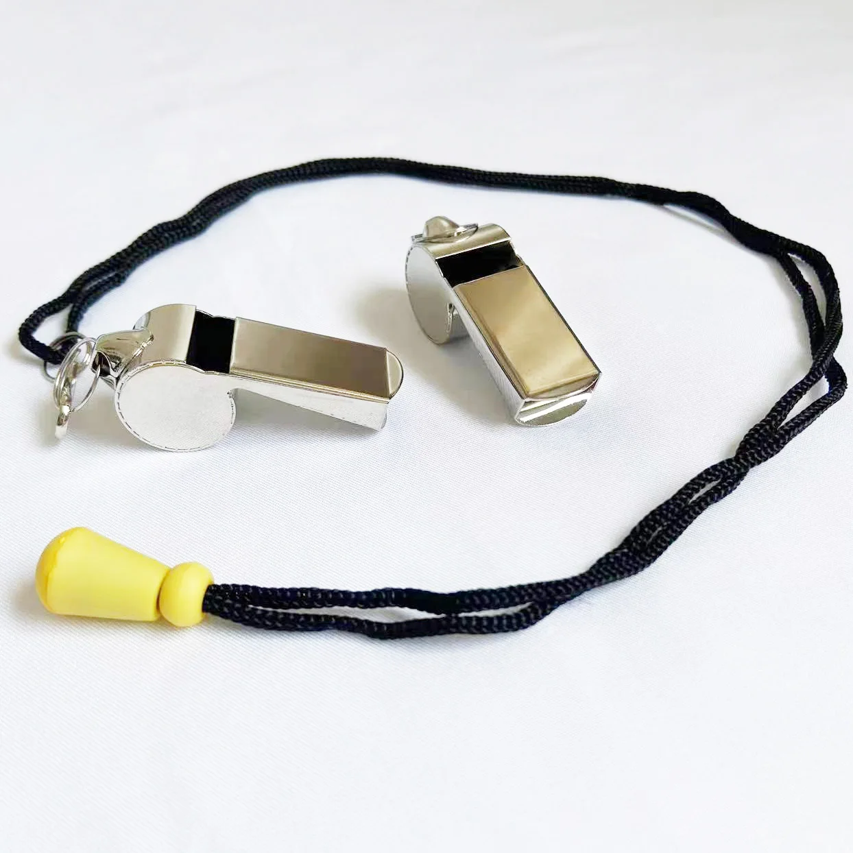 outdoor high decibel adjustable cord Metal whistle sports events emergency referee whistle