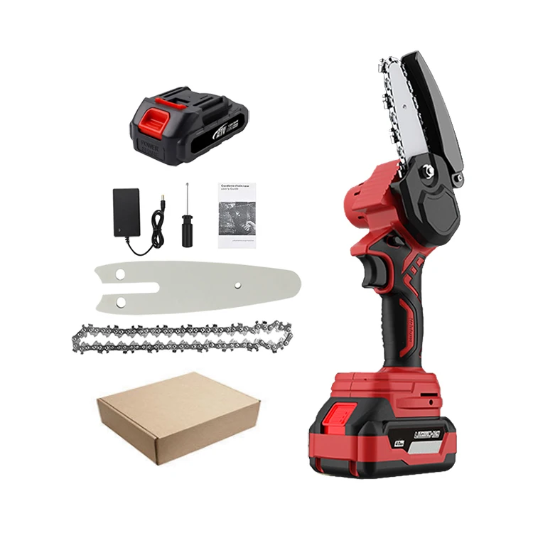 21V 1300mAh Battery Power Electric chain saw machine Cutting Chain Saw 4 Inch Cheap electric Chainsaw Tronconneuse Thermique