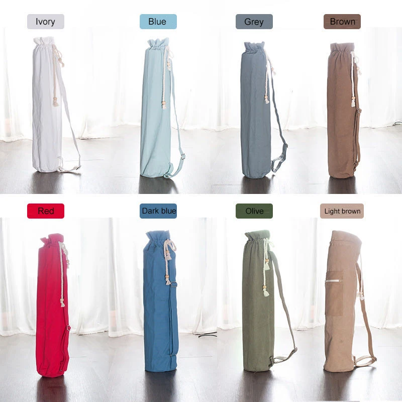 
Wholesale eco friendly large capacity pocket folded canvas custom printed travel yoga mat bag with logo 