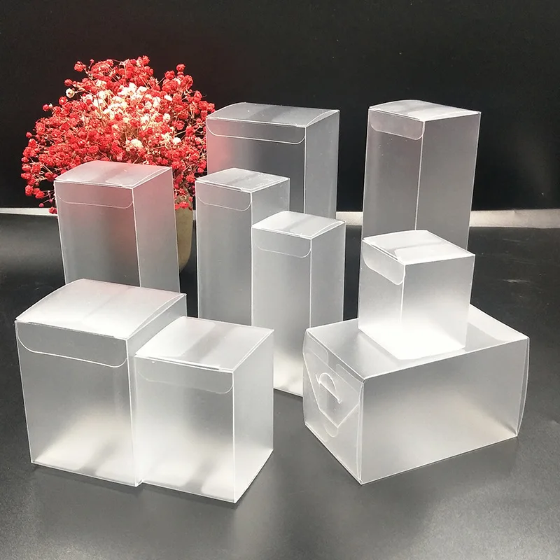 Top quality semi clear frosted PP packaging box different size clear PP PVC PP gift packaging  box direct factory